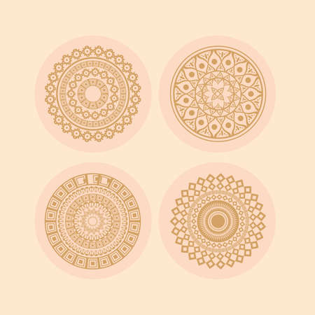 set icons mandalasのイラスト素材