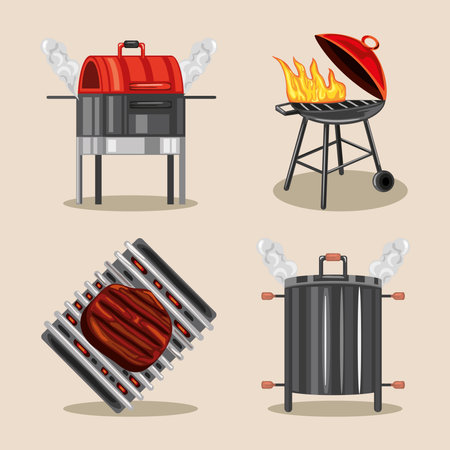bbq grills equipmentのイラスト素材