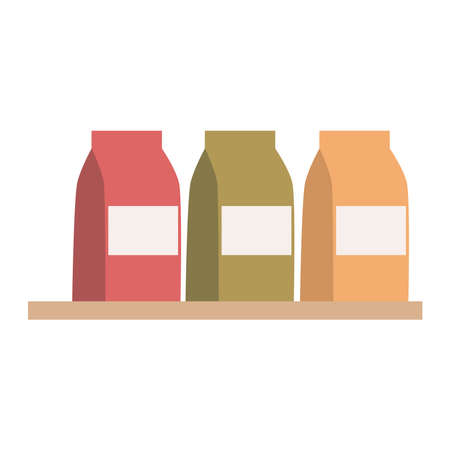 restaurant products in shelfのイラスト素材