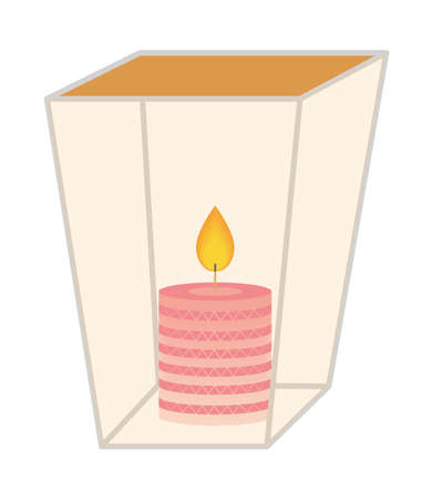 lamp with candleのイラスト素材