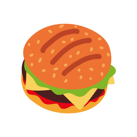 burger fast foodのイラスト素材
