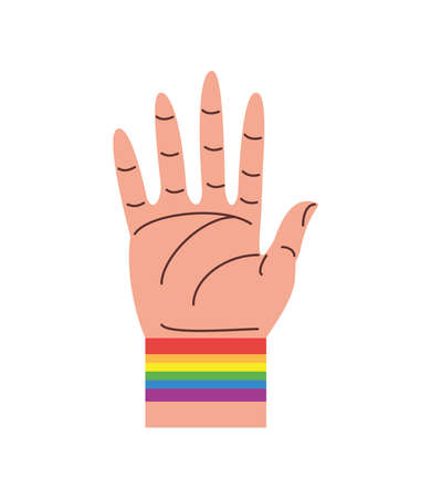 rainbow flag in handのイラスト素材