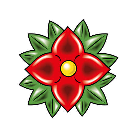 flower tattoo old schoolのイラスト素材