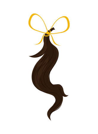 lock of hair with bowのイラスト素材