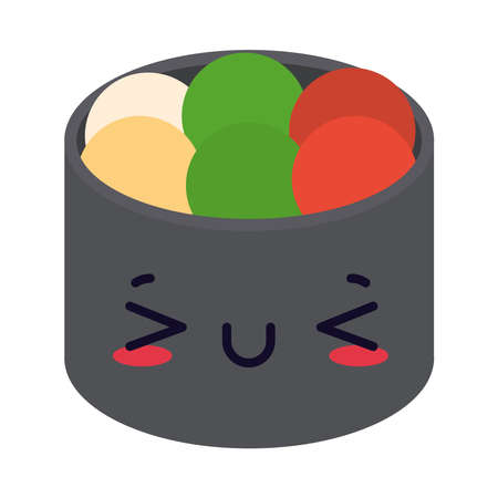 oriental food kawaiiのイラスト素材