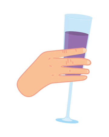 champagne glass in a handのイラスト素材