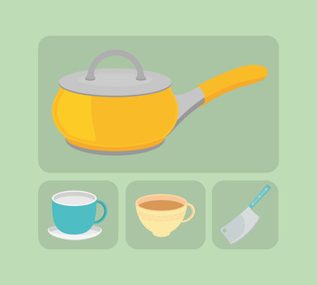 icons set kitchen utensil