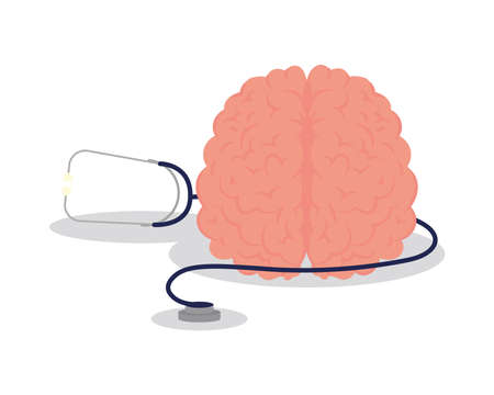 mental health brainのイラスト素材