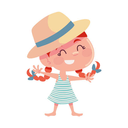 cute girl with hatのイラスト素材