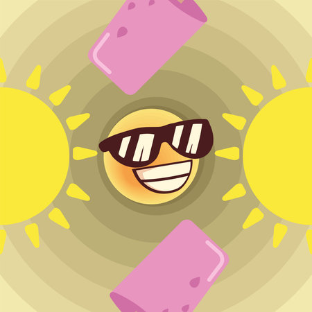 emoji sunglasses summer