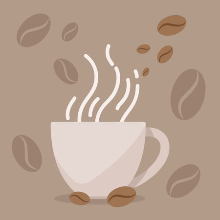 hot cup of coffeeのイラスト素材