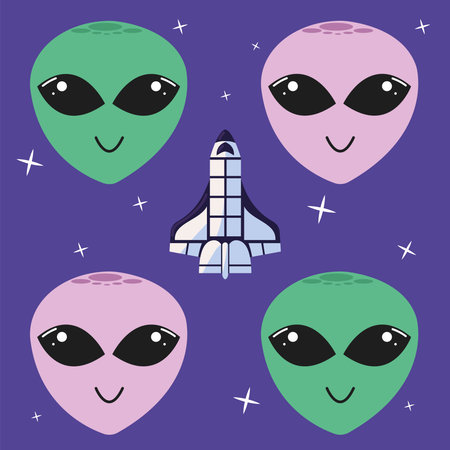 spaceship and aliens