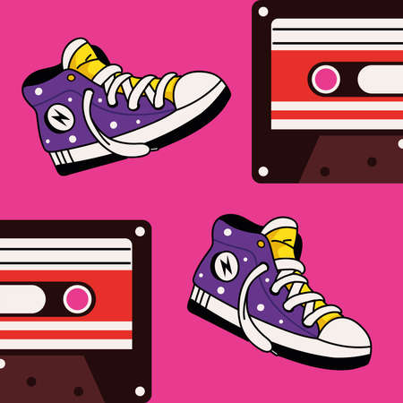 retro 90s pop artのイラスト素材