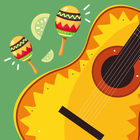 mexican maraca and guitar