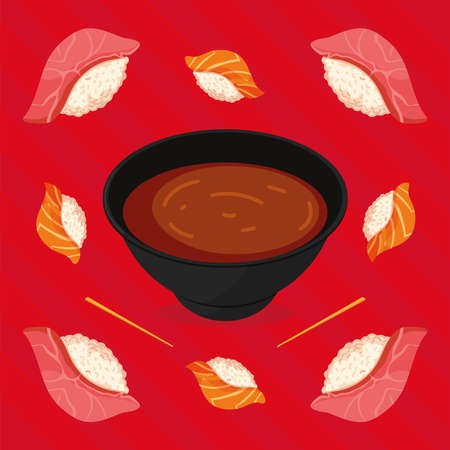 japanese food sushiのイラスト素材