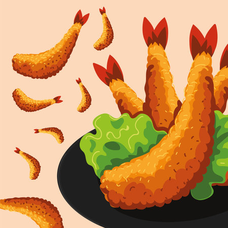 japanese food tempuraのイラスト素材