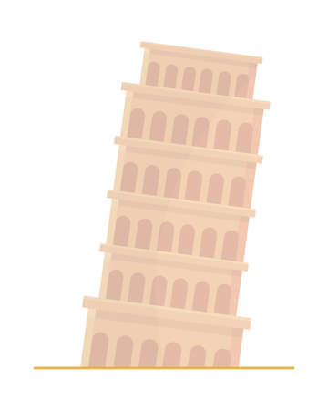 pisa tower italian iconのイラスト素材