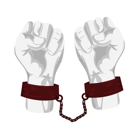 hands in fist with chains