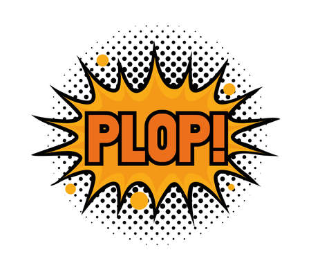 comic bubble plop textのイラスト素材