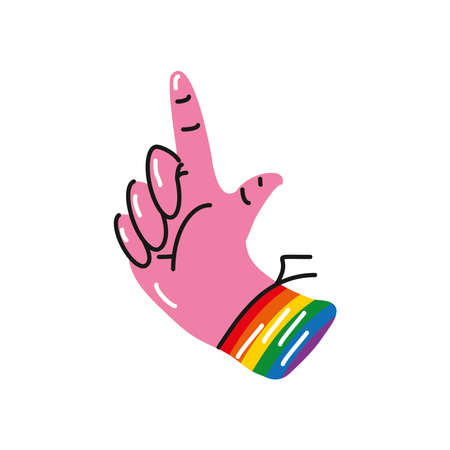 LGBT hand with rainbow braceletのイラスト素材