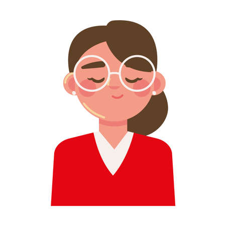 woman wearing glassesのイラスト素材