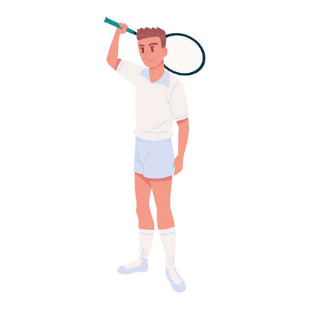 player male tennisのイラスト素材