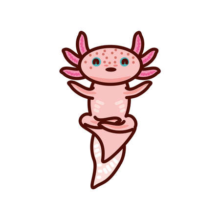 cartoon mexican axolotlのイラスト素材