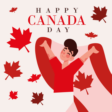 Happy Canada Day festiveのイラスト素材