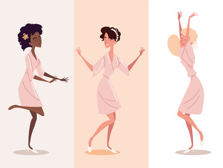 set of bridesmaidsのイラスト素材