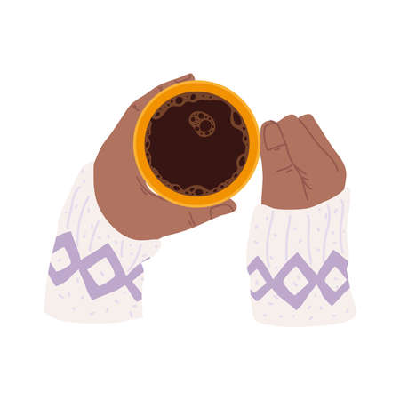 hands holding a coffee cupのイラスト素材