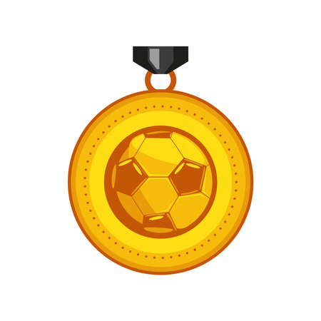 gold medal soccerのイラスト素材