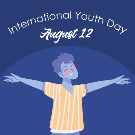 international youth day august 12のイラスト素材