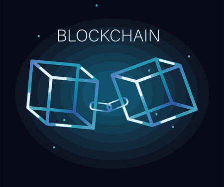 blockchain technology digitalのイラスト素材