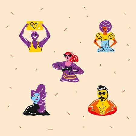 set of LGBT peopleのイラスト素材