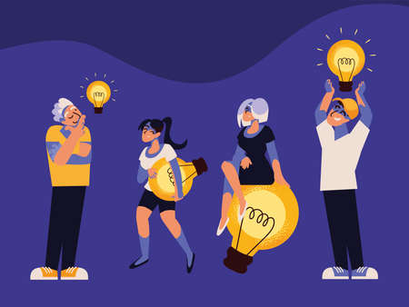 set people creativityのイラスト素材