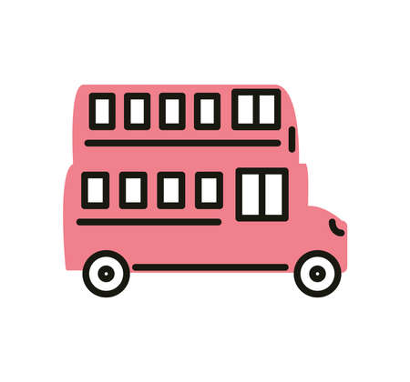 bus double deck transportのイラスト素材