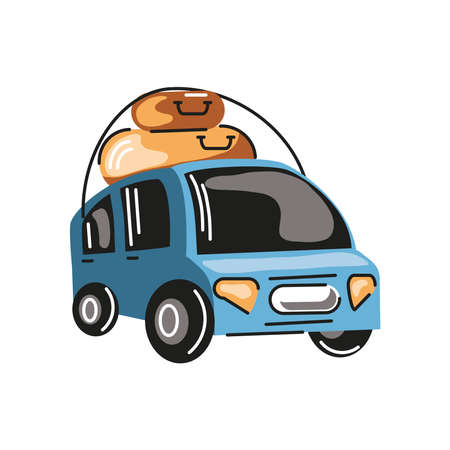 car suitcases travelのイラスト素材