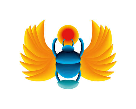 egypt scarab iconのイラスト素材