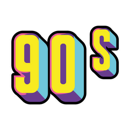 90s number fontのイラスト素材