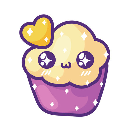 cupcake kawaii cartoonのイラスト素材