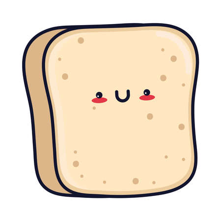 kawaii food breadのイラスト素材