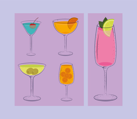 icons cocktails drinkのイラスト素材