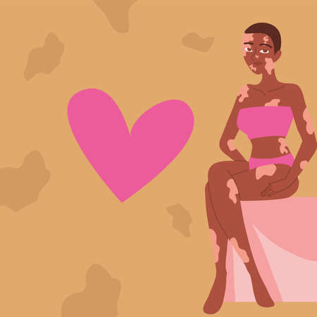 afro woman skin problemsのイラスト素材