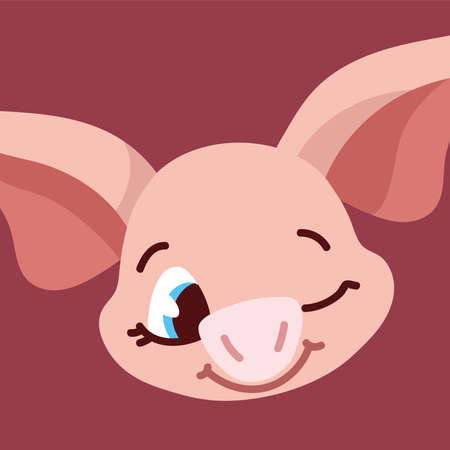 cute face of pigのイラスト素材