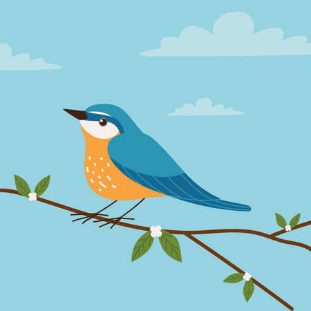 bird on the branchのイラスト素材