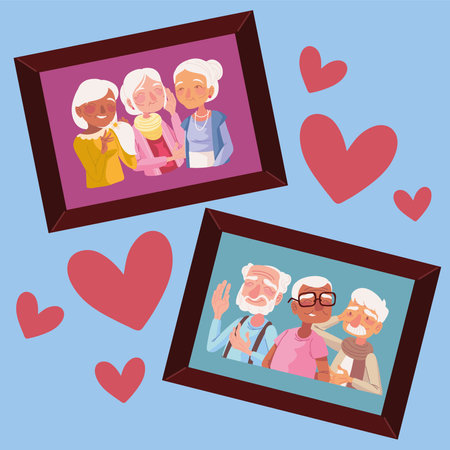 old men and womenのイラスト素材