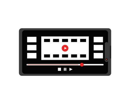 smartphone video playerのイラスト素材