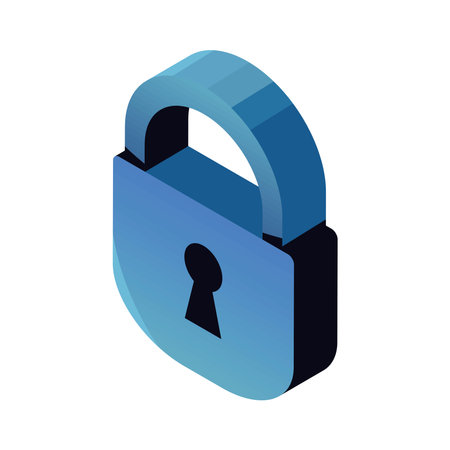 padlock protection isometricのイラスト素材