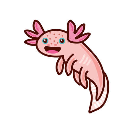 cute axolotl iconのイラスト素材