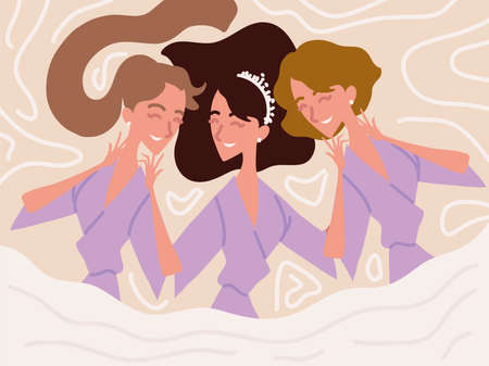 bridesmaids women characterのイラスト素材